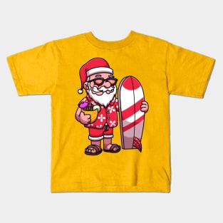 Santa On Vacation Kids T-Shirt